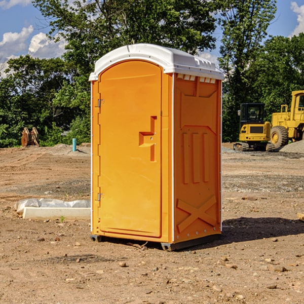 can i customize the exterior of the portable restrooms with my event logo or branding in Hughes